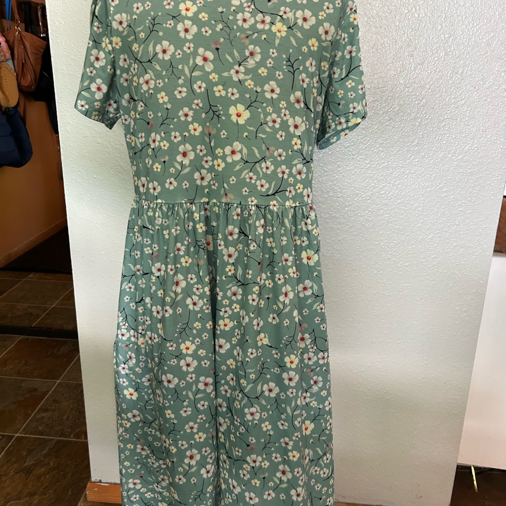 Floral Green Midi Dress